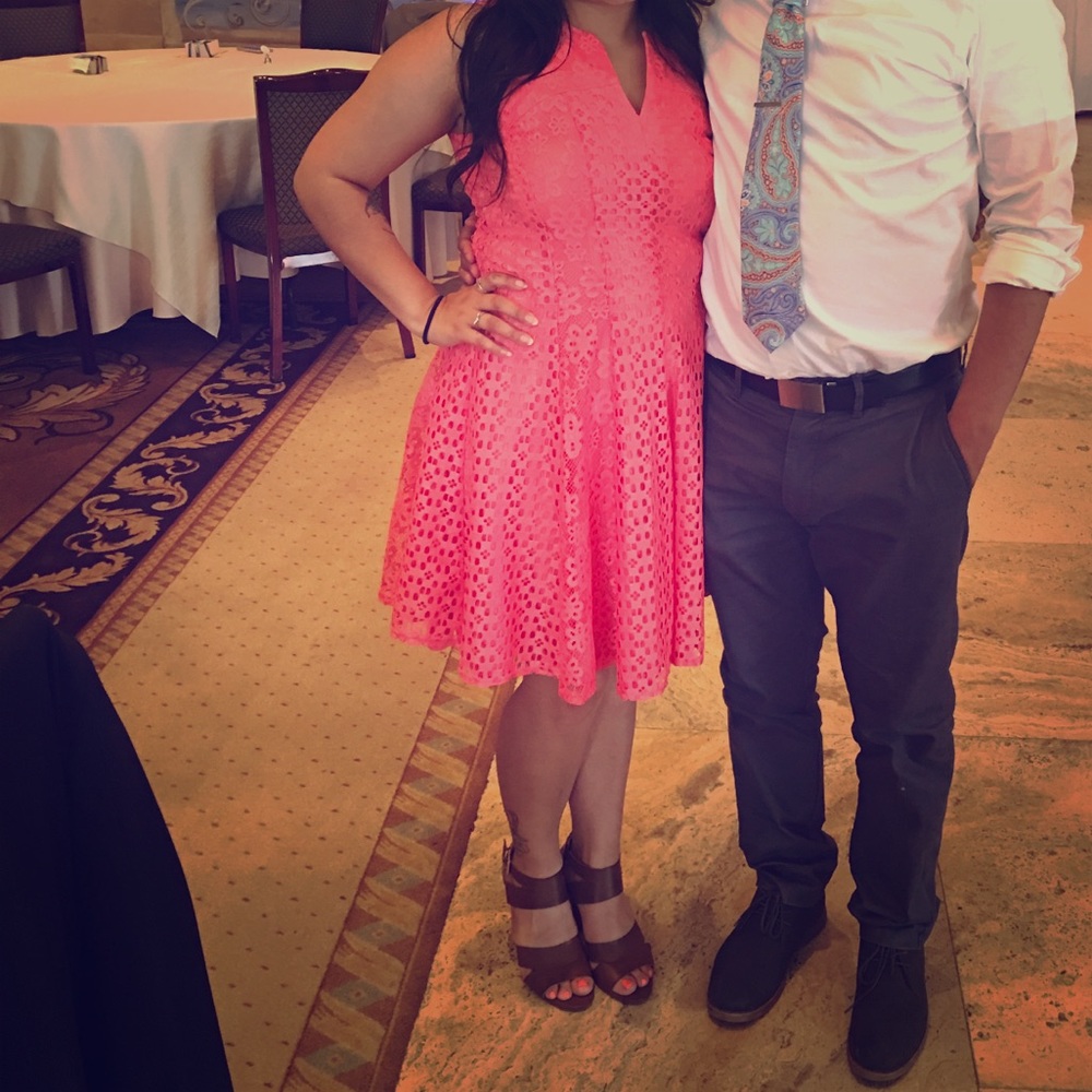 Coral pink dress
